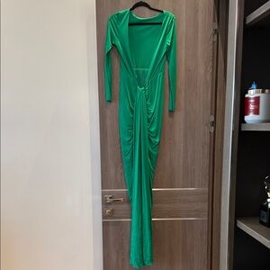 Elegant Green Long Sleeve Dress